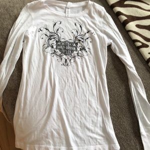 White long sleeve Harley Davidson shirt